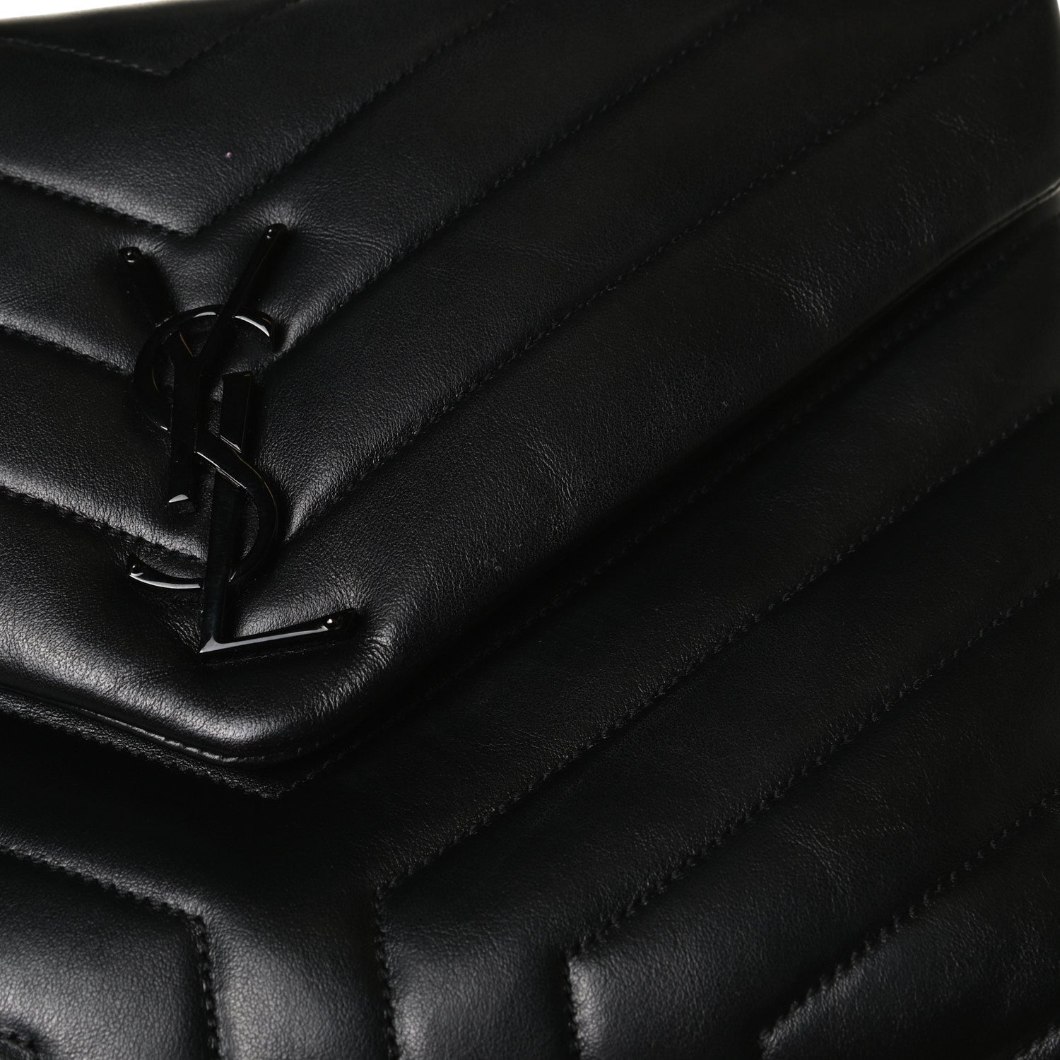 Saint Laurent Calfskin Y Quilted Monogram Medium Loulou Chain Satchel Black 14 of 17