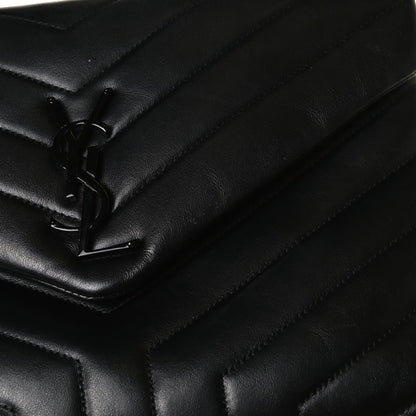 Saint Laurent Calfskin Y Quilted Monogram Medium Loulou Chain Satchel Black 14 of 17