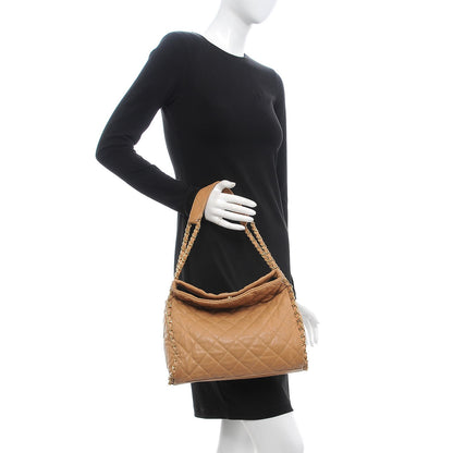 Chanel Calfskin Quilted Medium Chain Me Hobo Beige 2 of 14