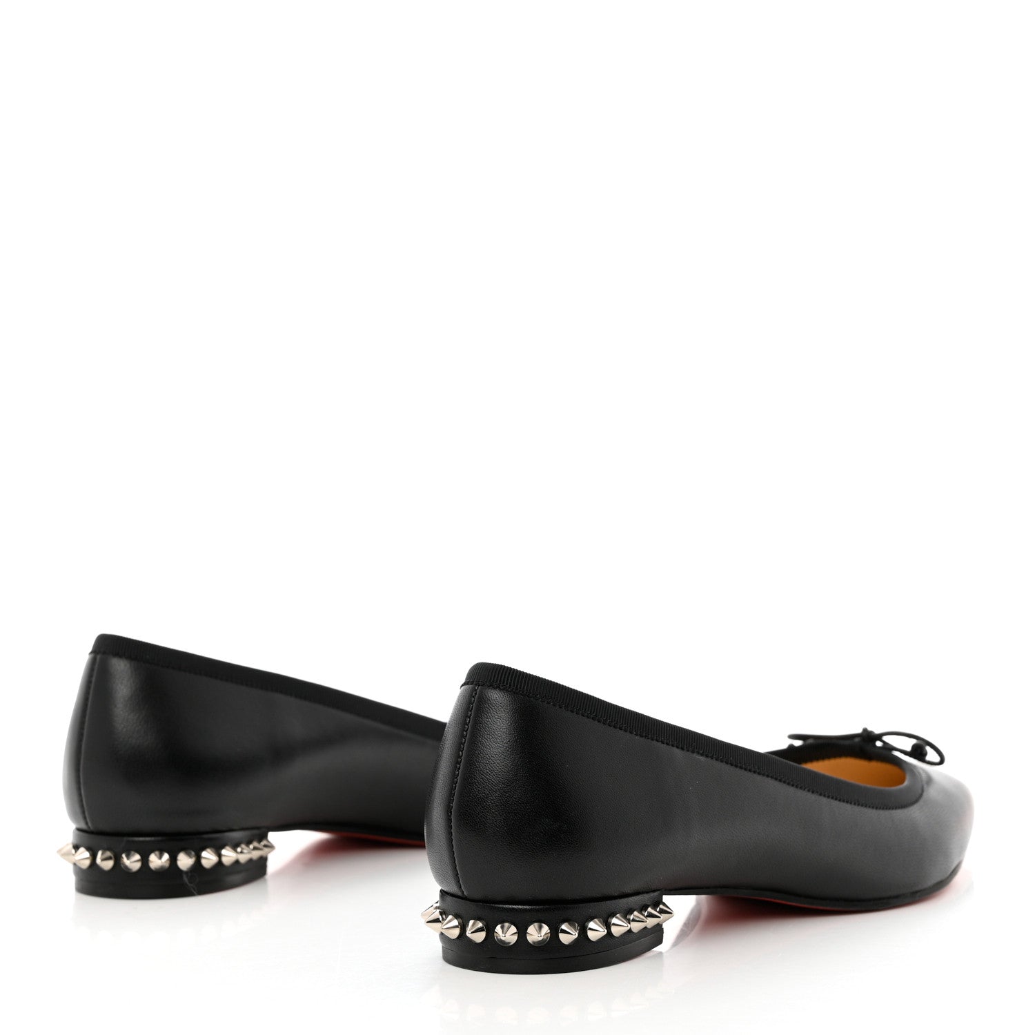 Christian Louboutin Nappa Spiked Hall Flats 38 Black 4 of 8