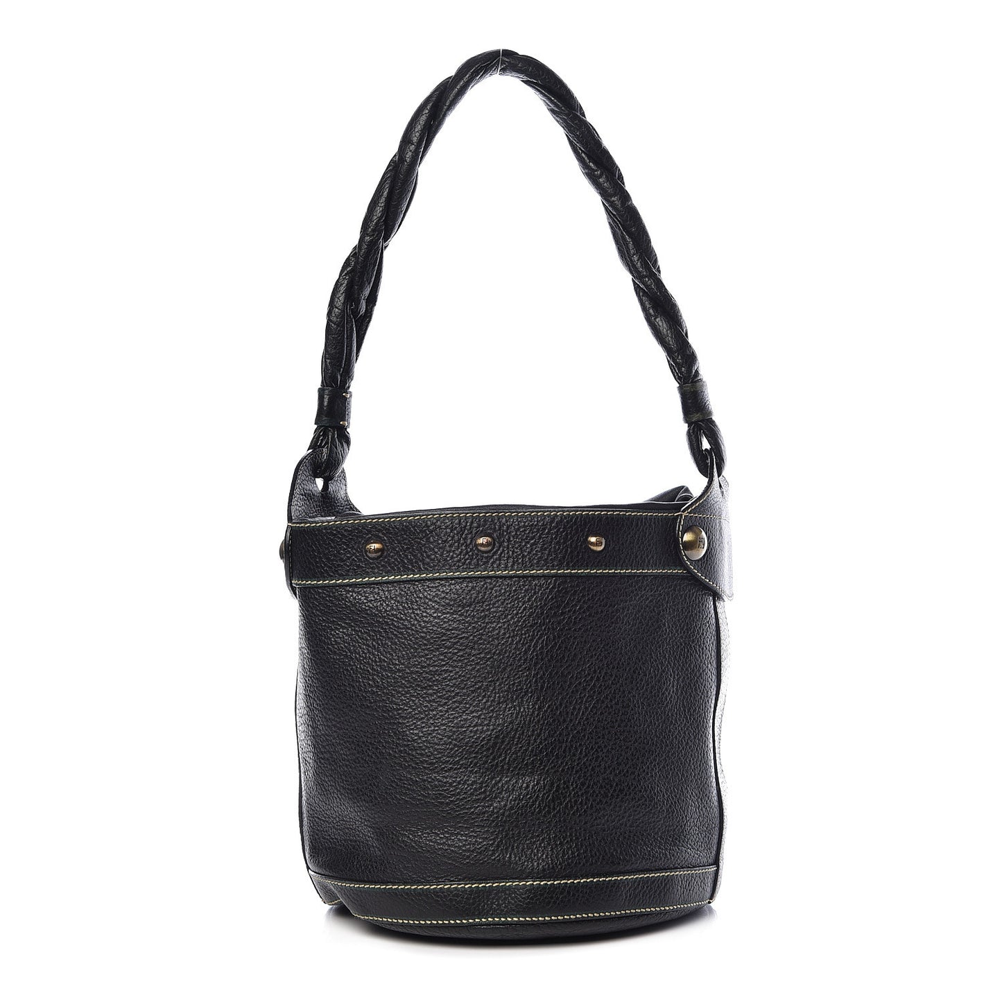 Vitello Palazzo Bucket Bag Black