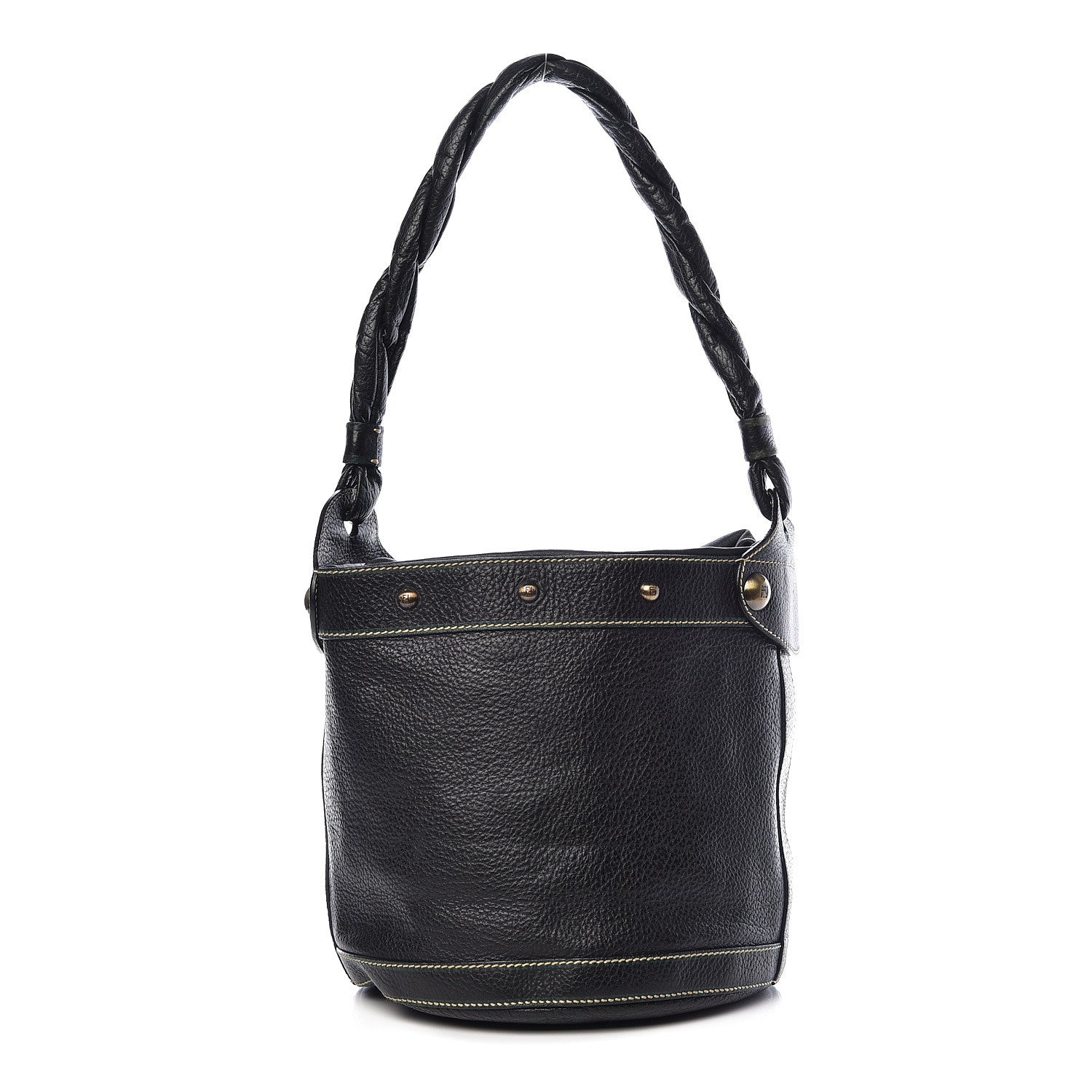 Fendi Vitello Palazzo Bucket Bag Black 4 of 23