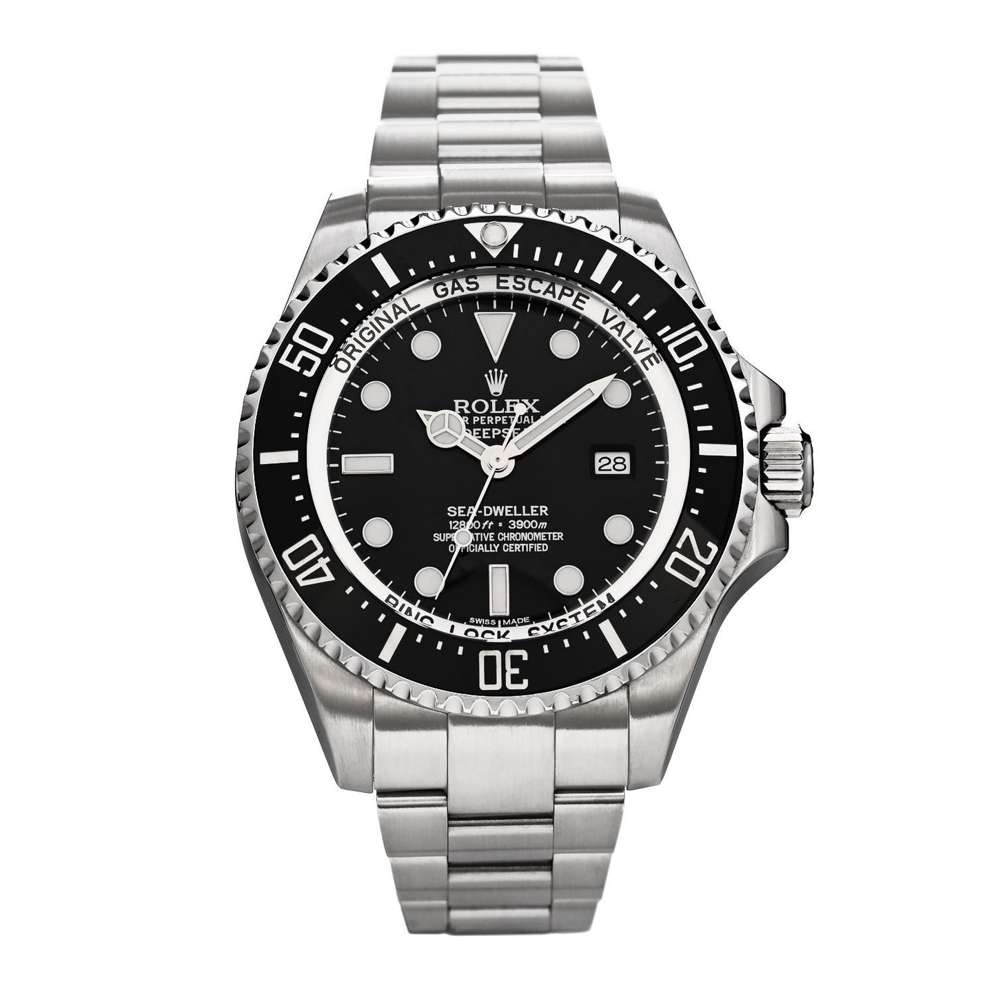 Stainless Steel 44mm Oyster Perpetual Date Sea-Dweller Deepsea Watch Black 116660
