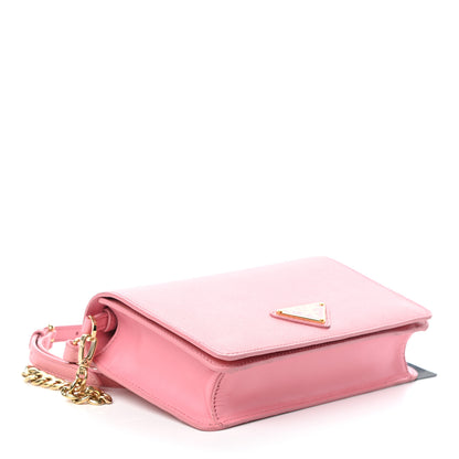 Prada Saffiano Soft Calf Bandoliera Chain Crossbody Bag Petalo 5 of 8