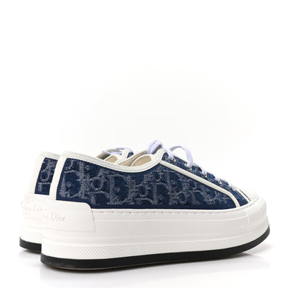 Christian Dior Denim Oblique Walk'N'Dior Low Top Sneakers 37.5 Blue 5 of 8