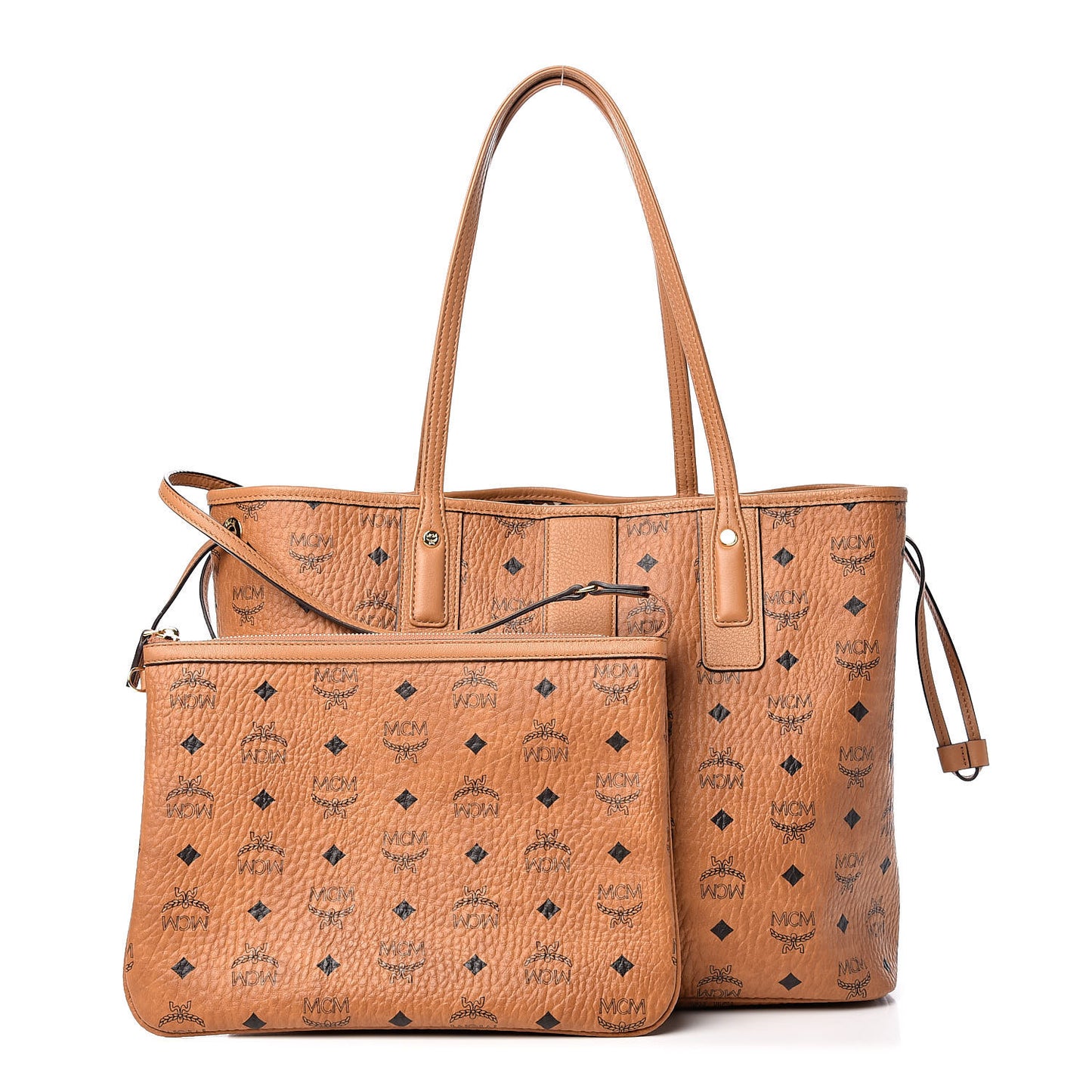 Visetos Medium Liz Reversible Shopper Tote Cognac