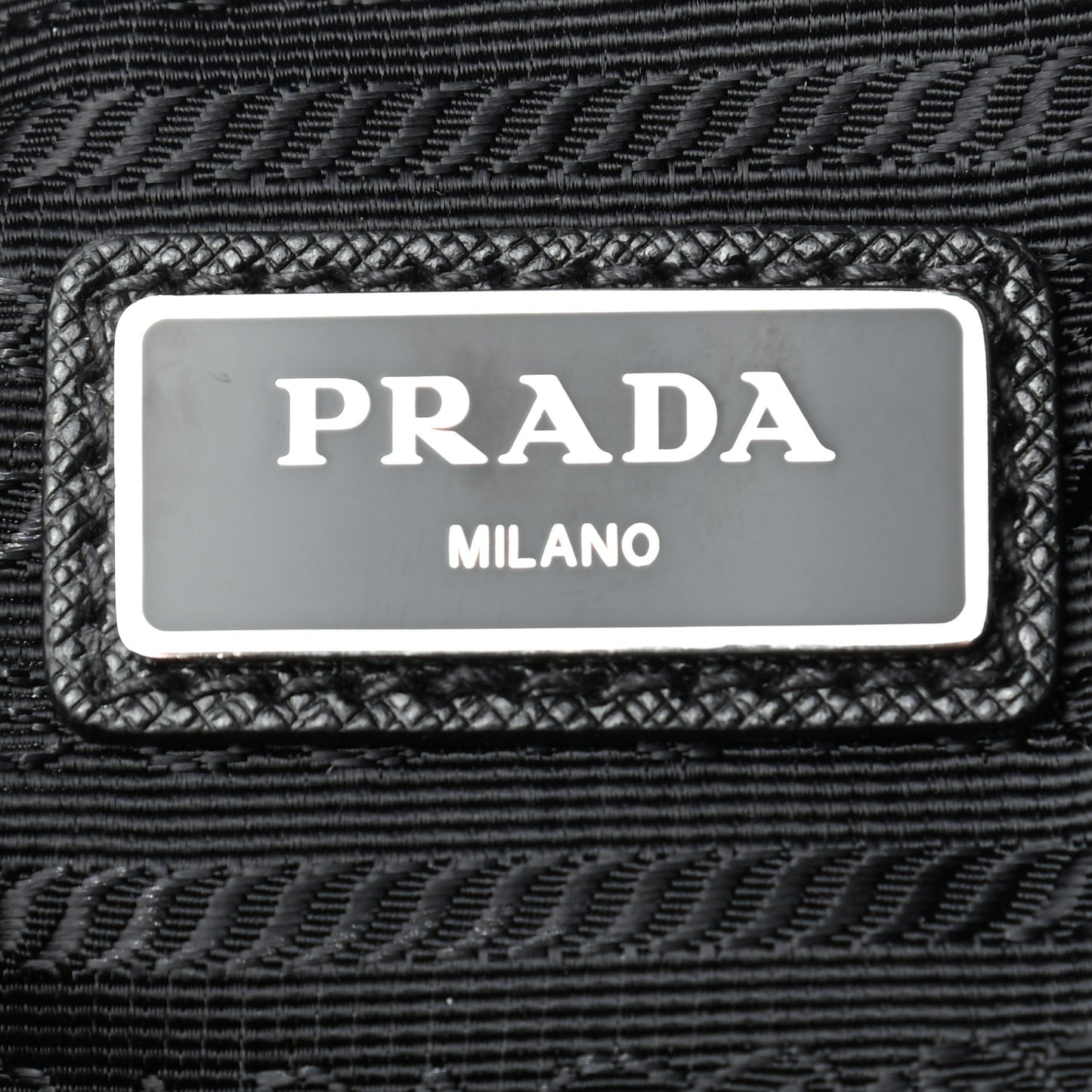 Re-Nylon Saffiano Pocket Zippered Shoulder Bag Black