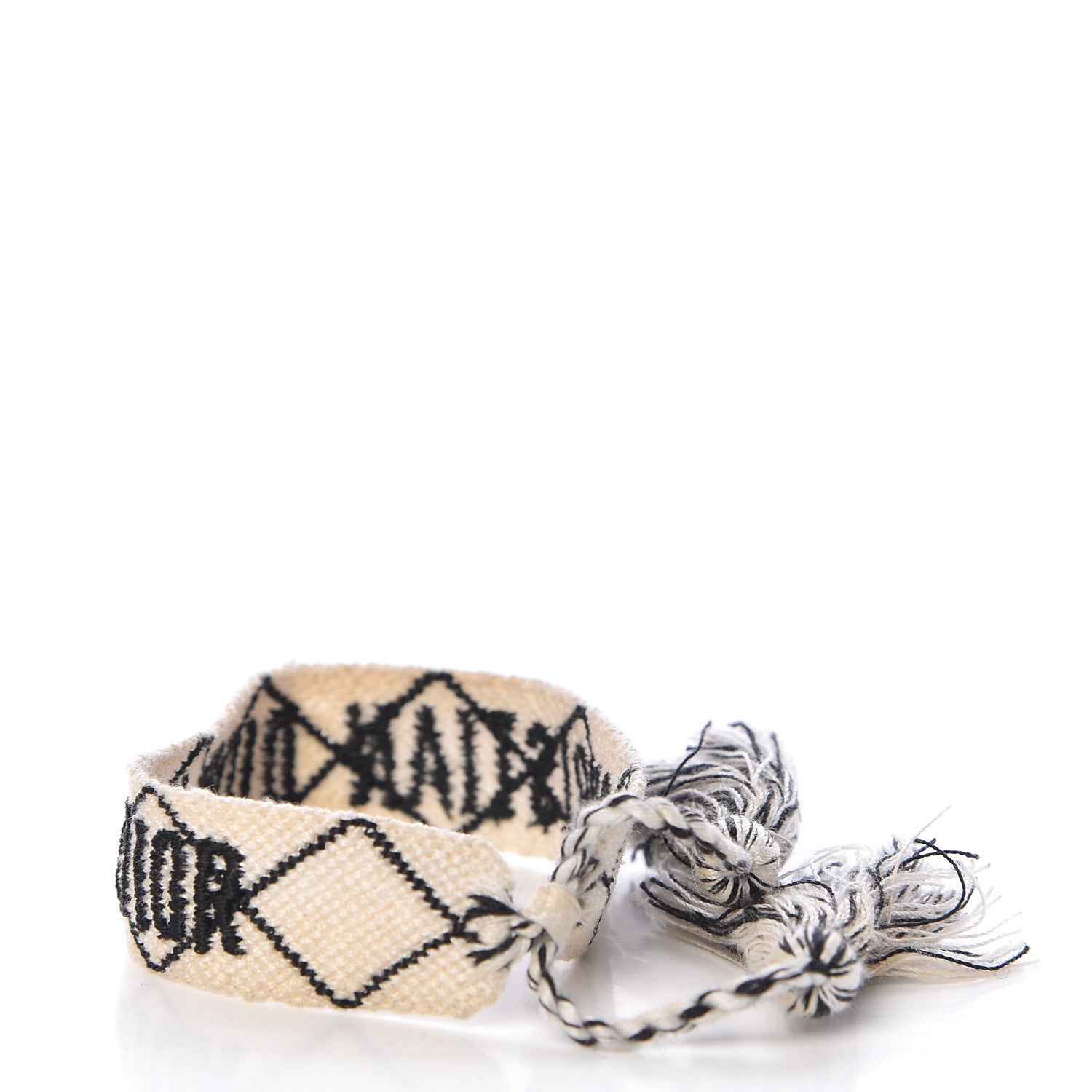Christian Dior Woven Cotton J'Adior Friendship Bracelet White Black 3 of 3