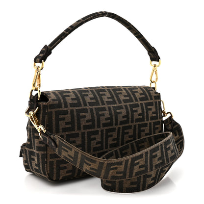 Fendi Fabric Jacquard FF 1974 Multipocket Baguette Tobacco Moro 3 of 10