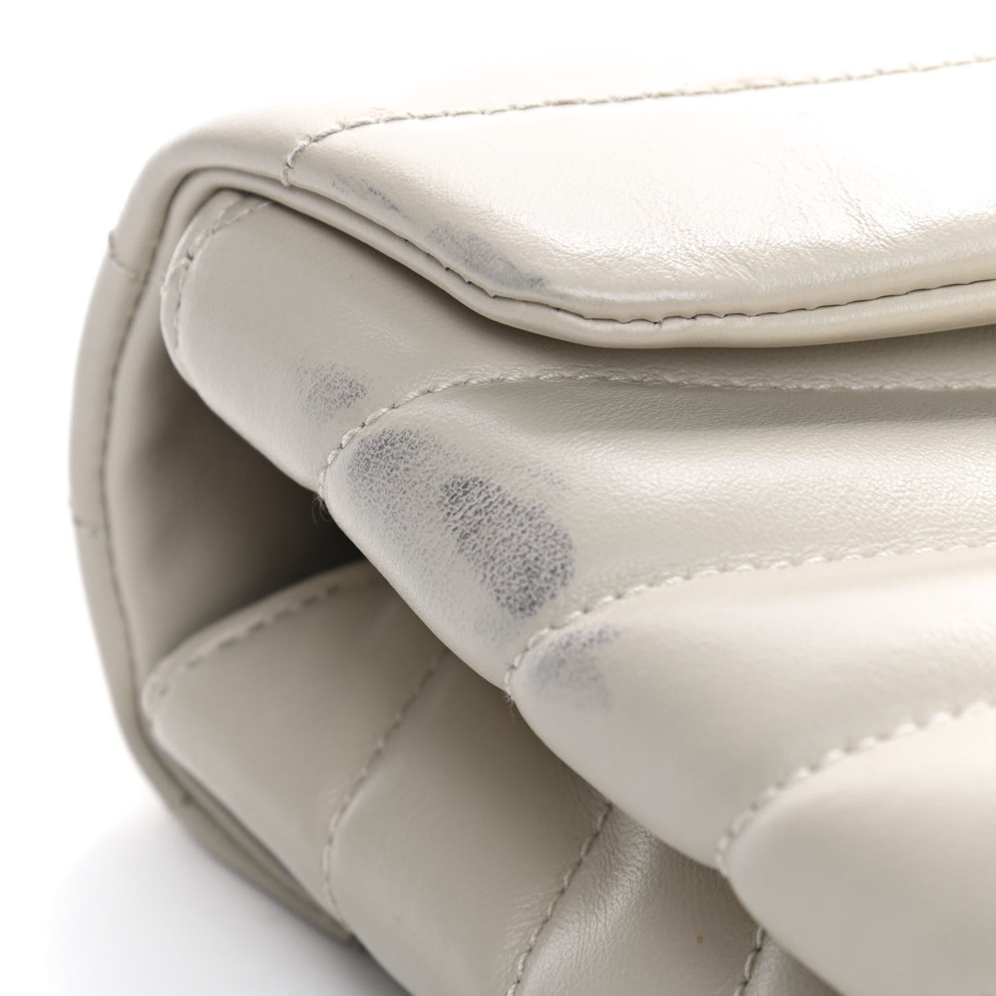 Calfskin Y Quilted Monogram Small Loulou Chain Satchel Crema Soft
