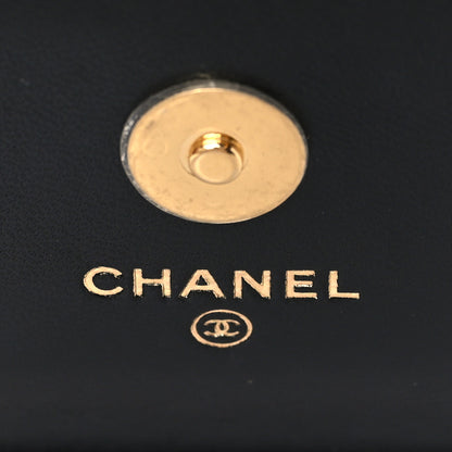 Chanel Lambskin Resin Quilted Clutch With Chain Black 6 of 11