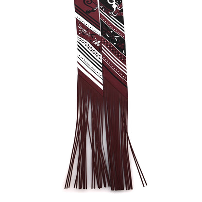 Hermes Silk Festival Des Amazones Bandana Fringed Twilly Rouge H 2 of 4