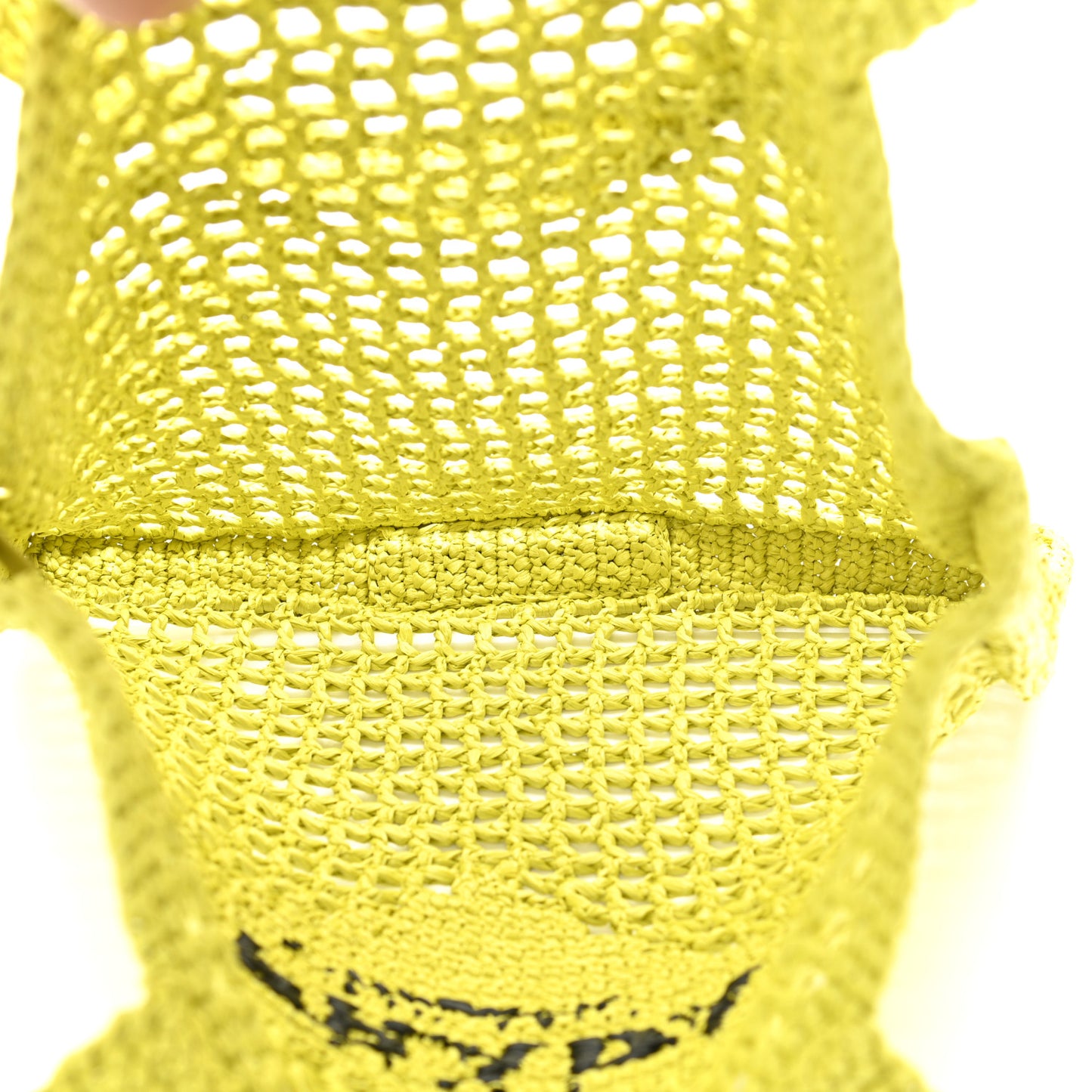 Yarn Raffia Effect Crochet Logo Embroidered Tote Bag Cedro