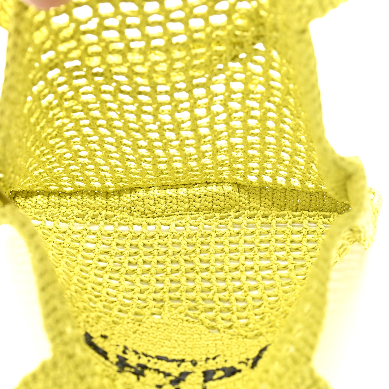 Prada Yarn Raffia Effect Crochet Logo Embroidered Tote Bag Cedro 5 of 9