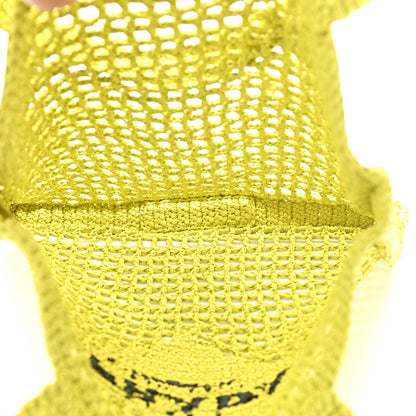 Prada Yarn Raffia Effect Crochet Logo Embroidered Tote Bag Cedro 5 of 9