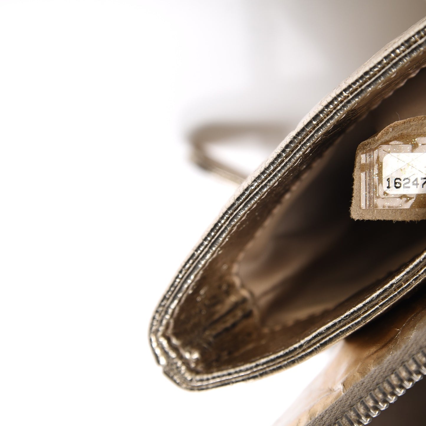 Crackled Aged Calfskin Mini Crossbody Flap Gold