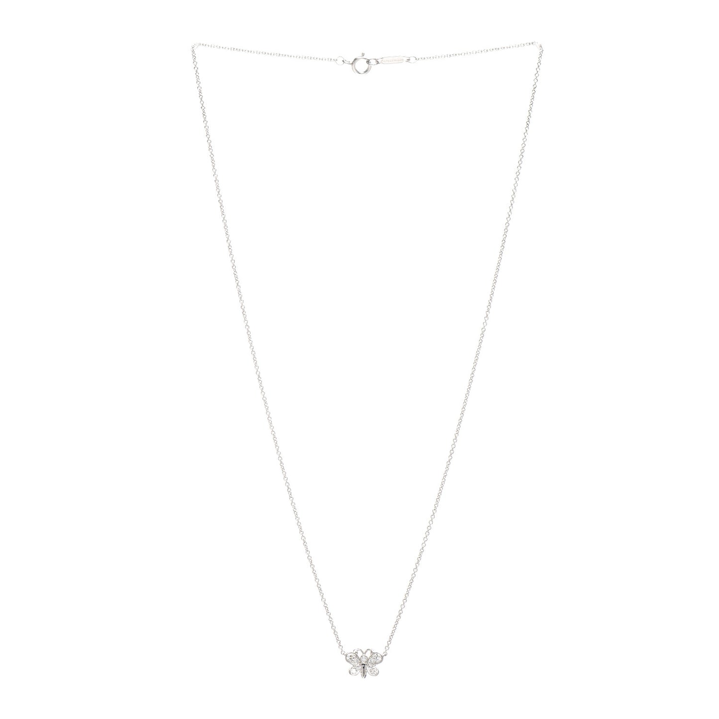 Platinum Diamond Small Enchant Butterfly Pendant Necklace