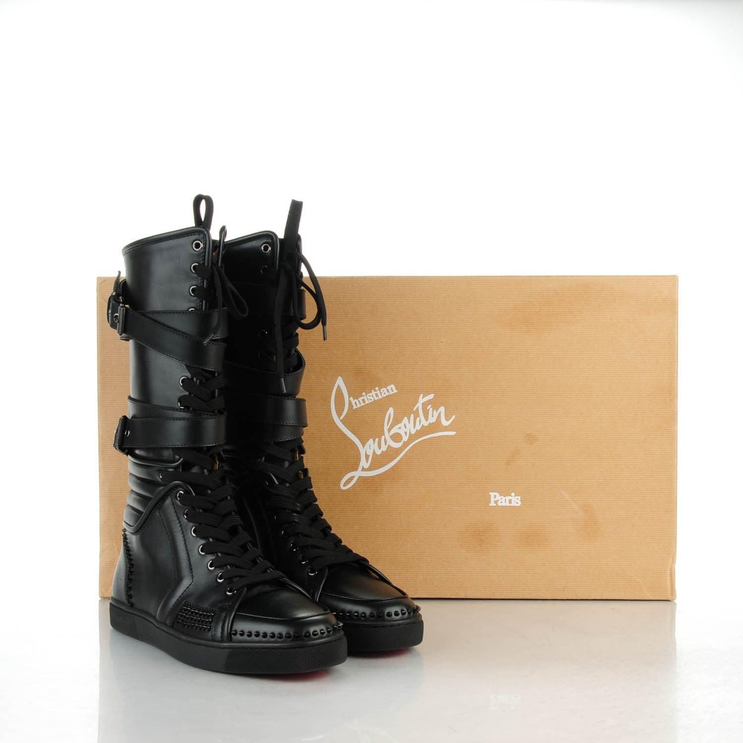 Christian Louboutin Calfskin Sporty Dude Mens Flat Boots 42.5 Black 6 of 10