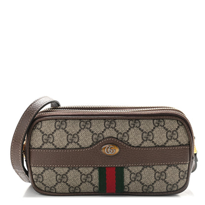 Gucci GG Supreme Monogram Web Mini Ophidia GG Bag Brown 1 of 9