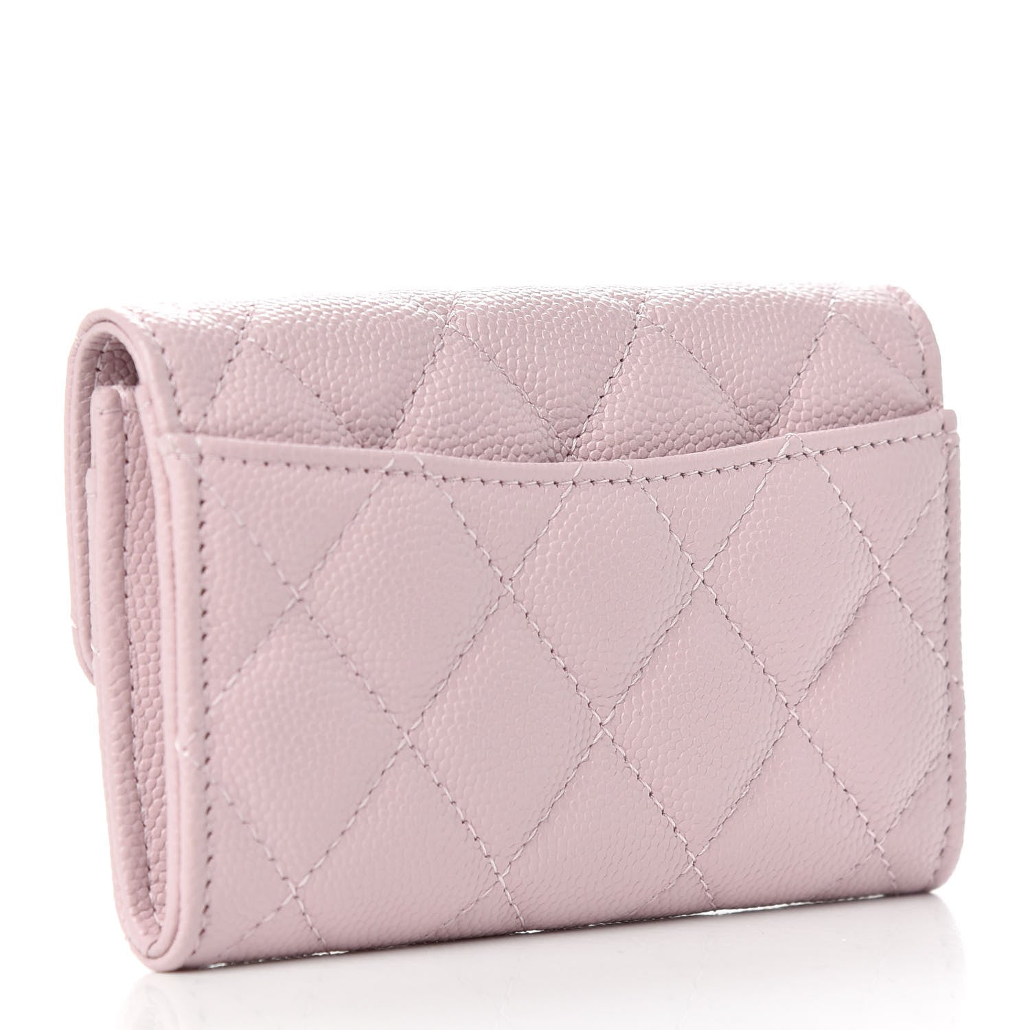 Chanel Caviar Quilted Flap Card Holder Wallet Light Pink 3 of 9