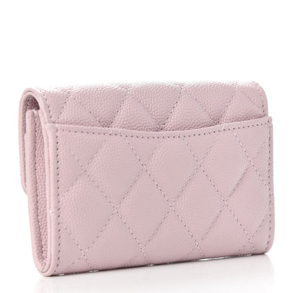 Chanel Caviar Quilted Flap Card Holder Wallet Light Pink 3 of 9
