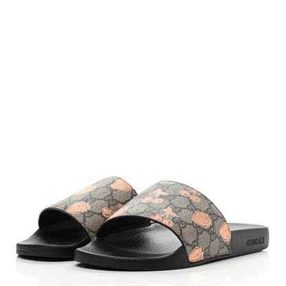 Gucci GG Supreme Monogram Berry Womens Slide Sandals 39 Beige Light Copper 3 of 7