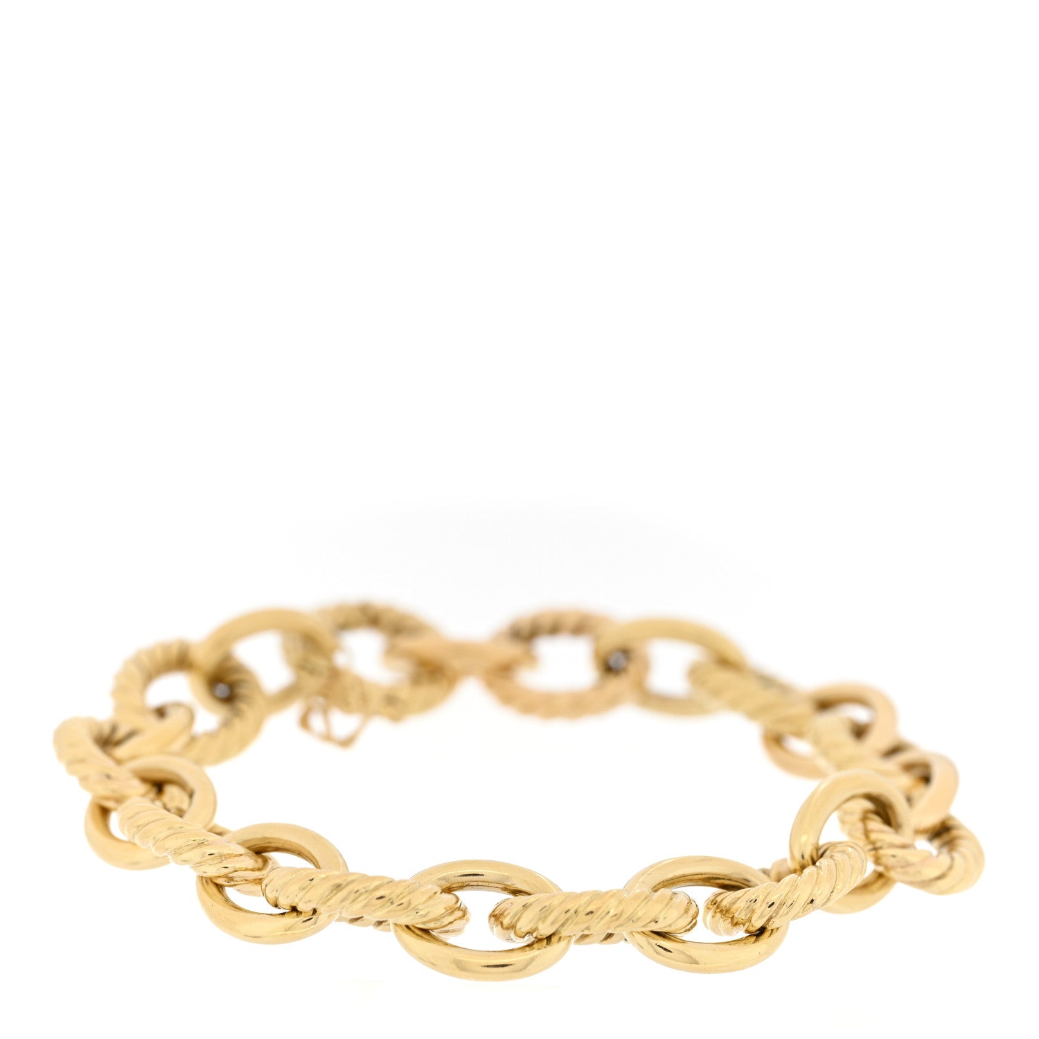 David Yurman 18K Yellow Gold 12mm Large Oval Link Bracelet 1 of 3