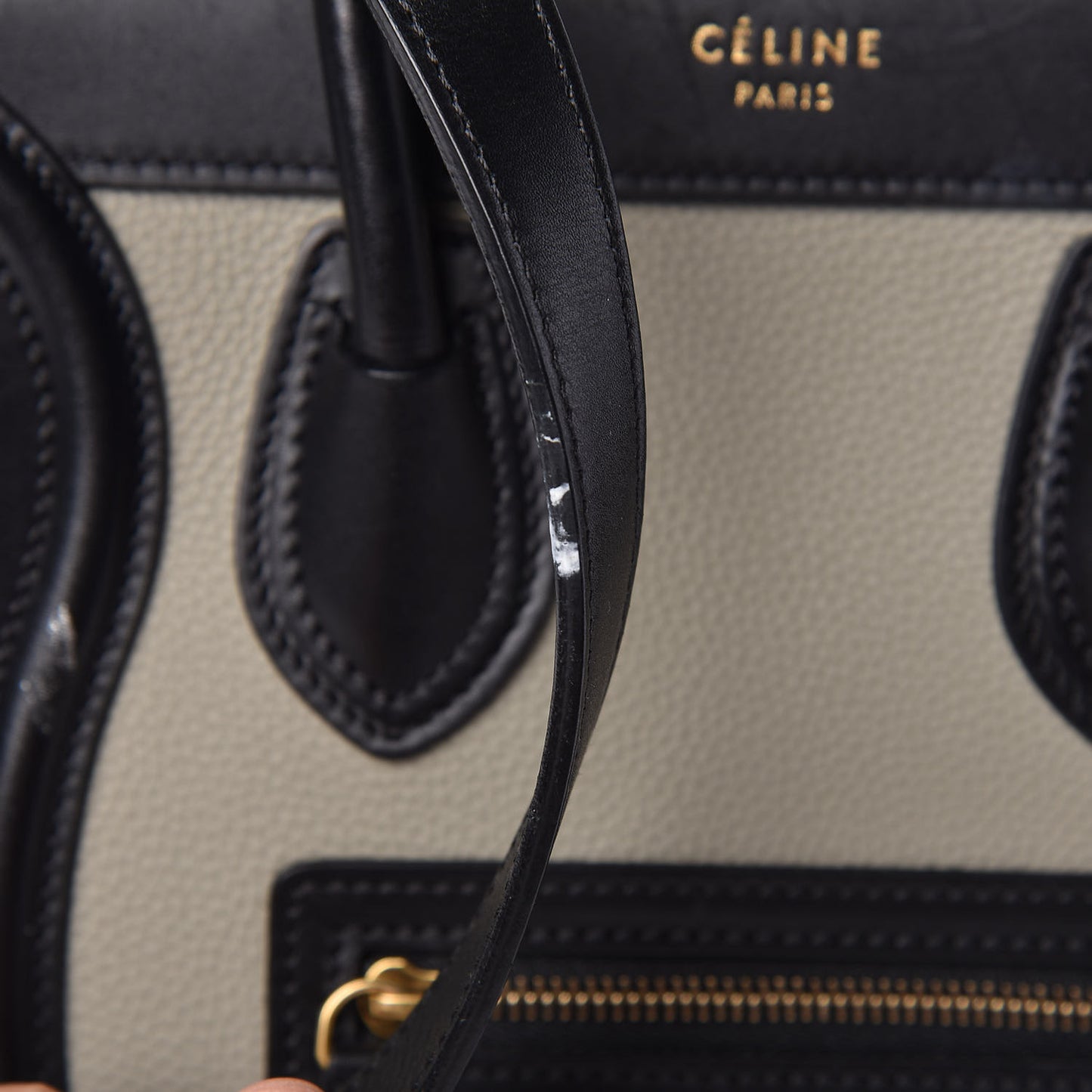 Smooth Drummed Calfskin Nano Tri-Color Luggage Stone