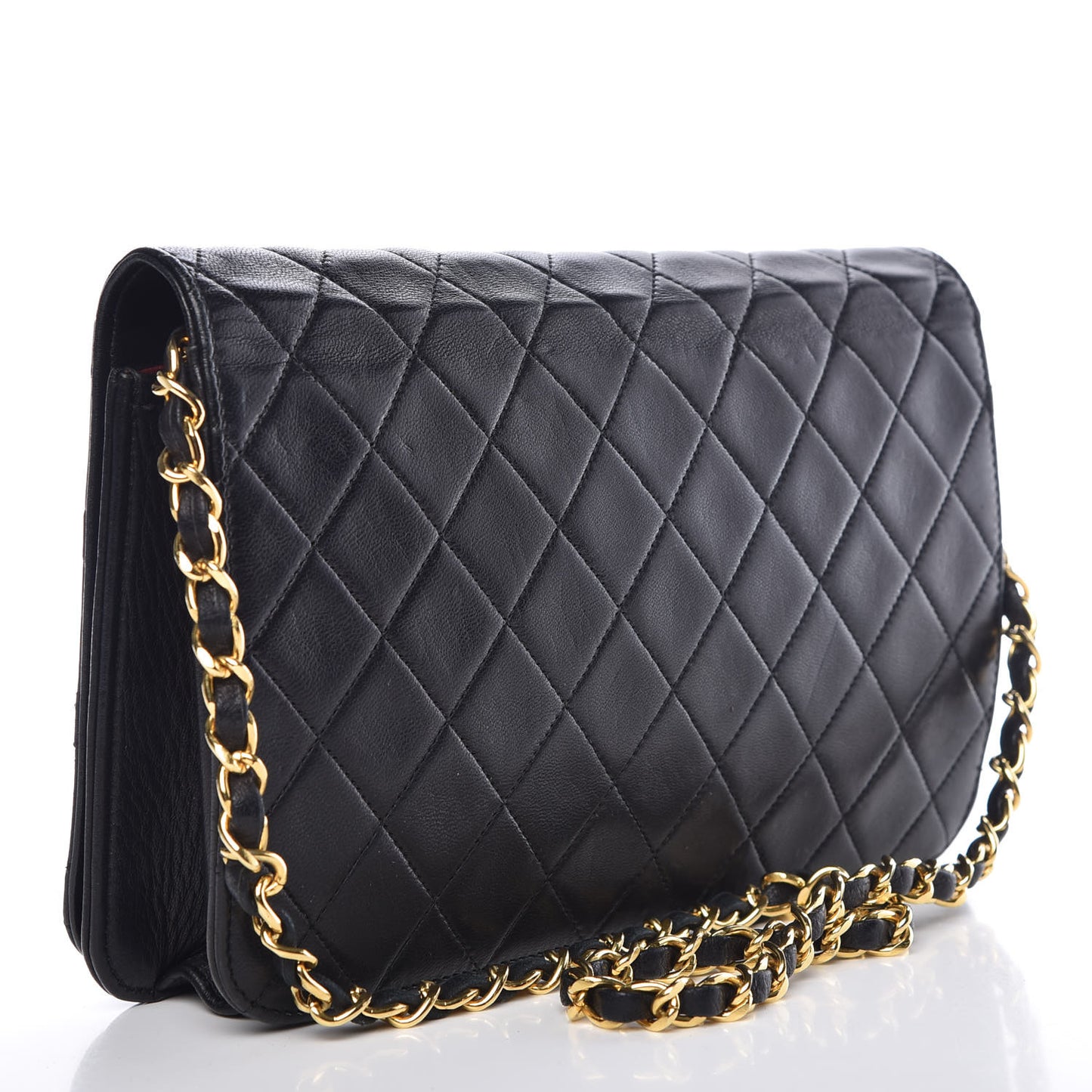 Lambskin Quilted Small Single Flap Black