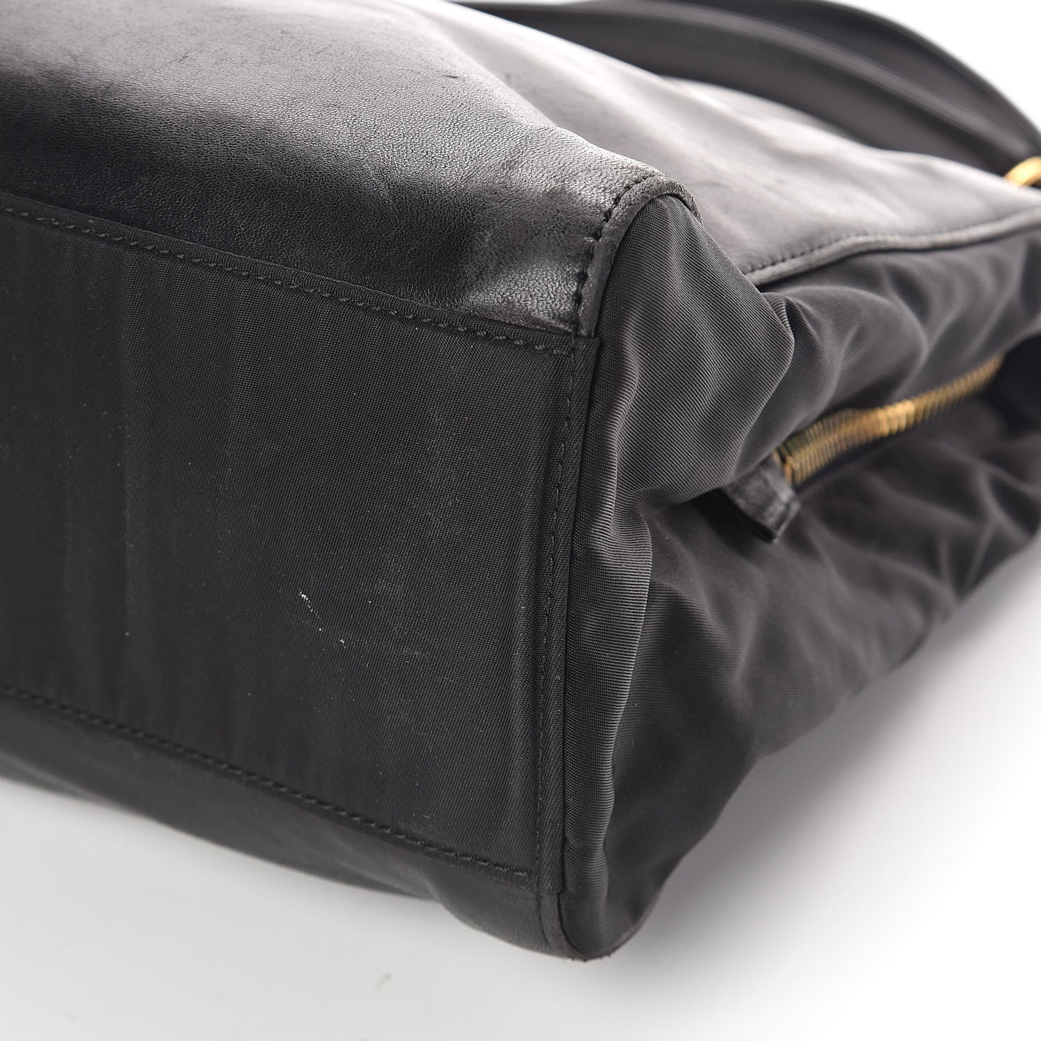 Prada Nappa Tessuto Nylon Chain Tote Black 9 of 9