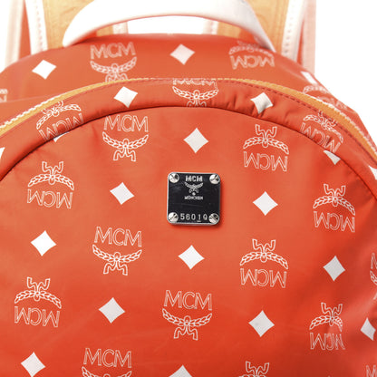 MCM Nylon Monogram Stark Classic Backpack Orange 8 of 8