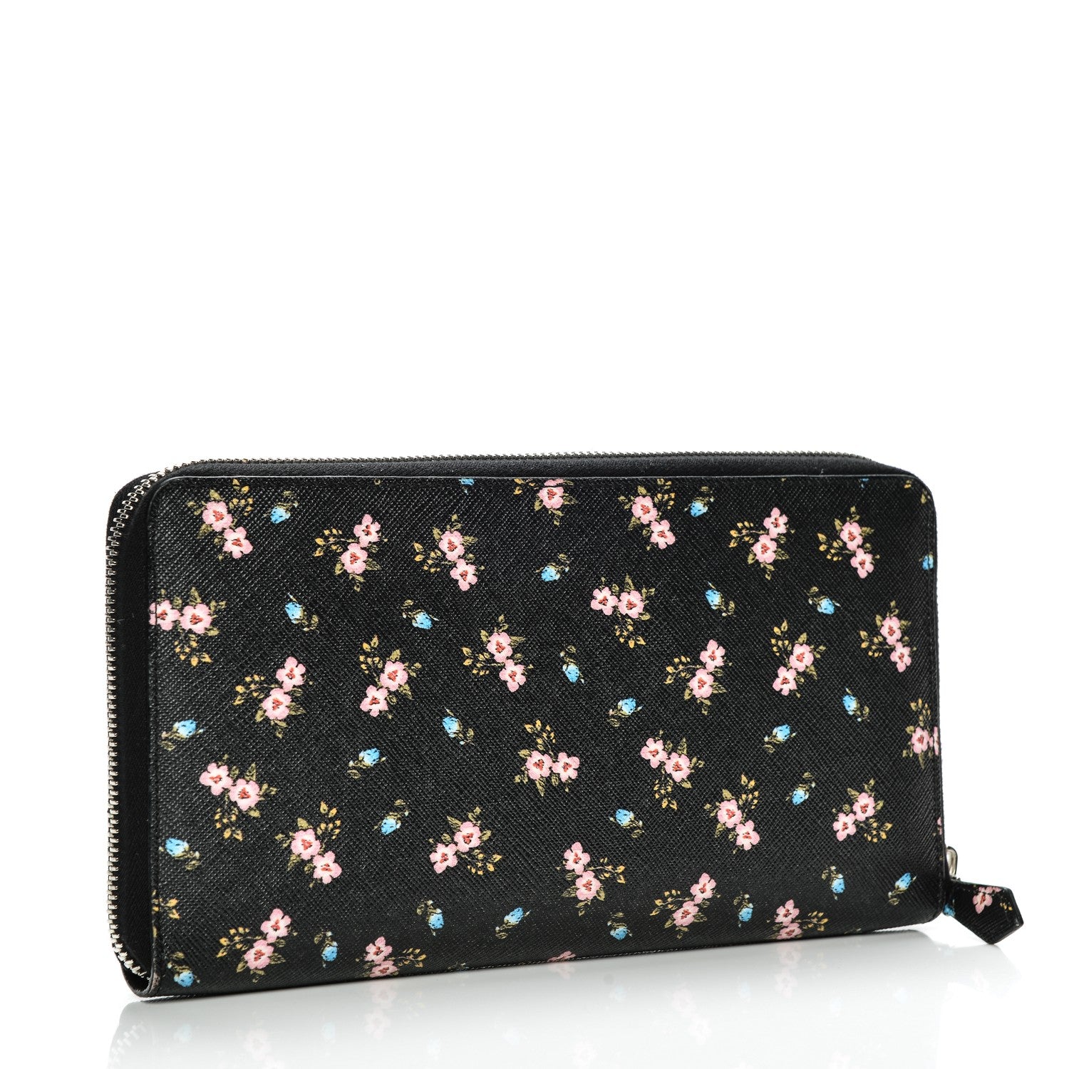 Givenchy Textured Coated Canvas Hibiscus Print Travel Zipped Wallet Multicolor 3 of 14