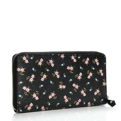 Givenchy Textured Coated Canvas Hibiscus Print Travel Zipped Wallet Multicolor 3 of 14