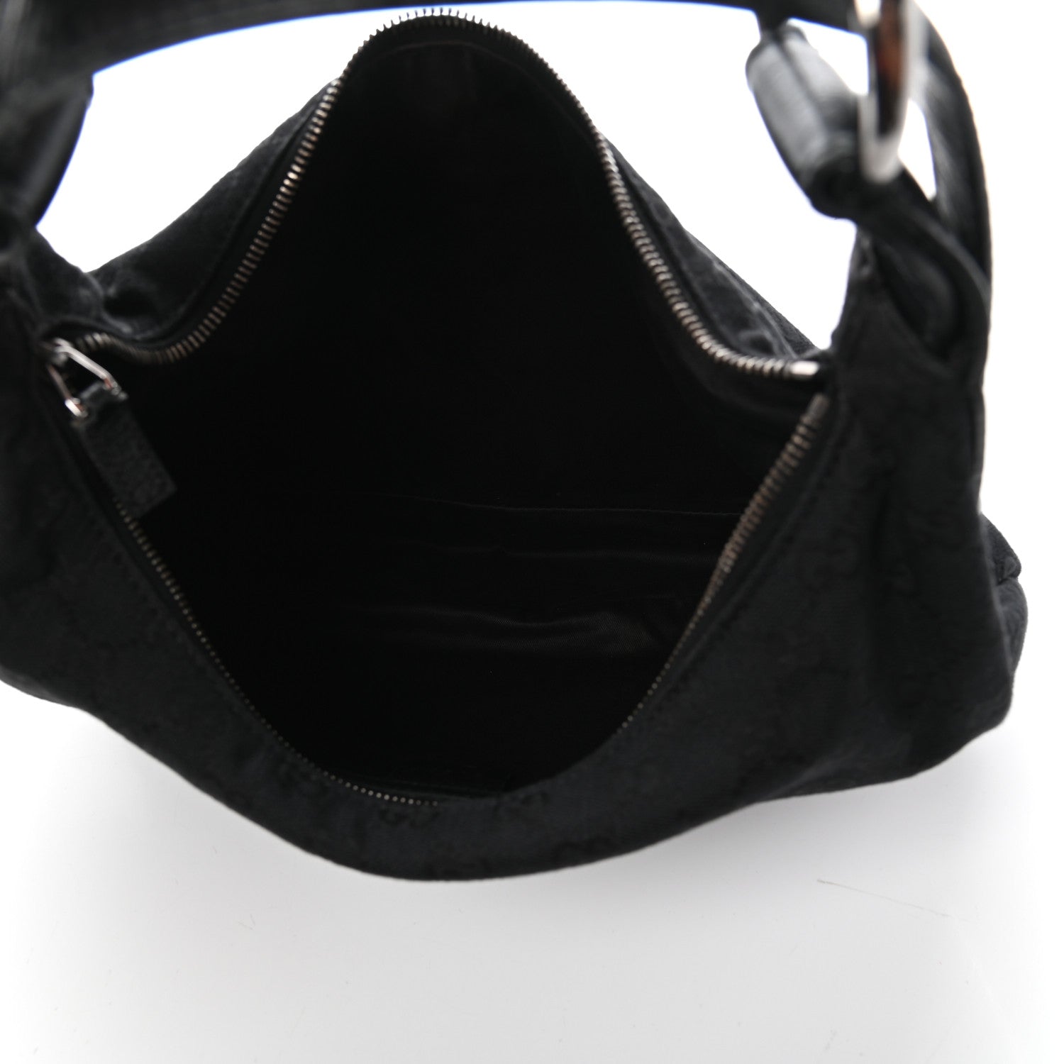Gucci Monogram Medium Horsebit Chain Hobo Black 5 of 8