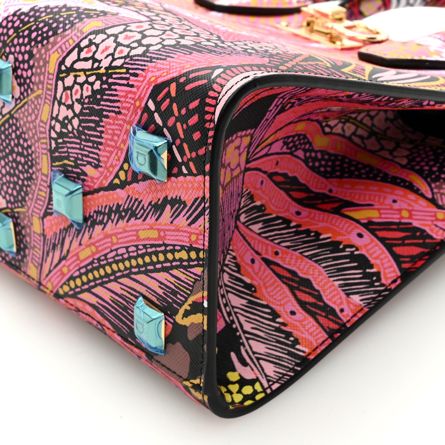 Salvatore Ferragamo Calfskin Batik Print Small The Studio Bag Multicolor 8 of 8