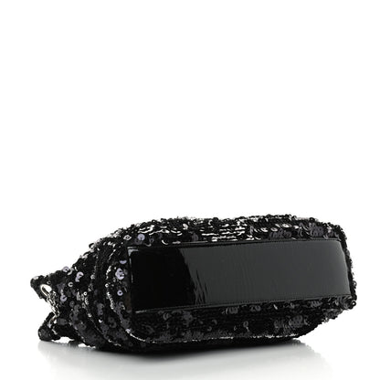 Chanel Sequin Striped Mademoiselle Tote Black 3 of 8