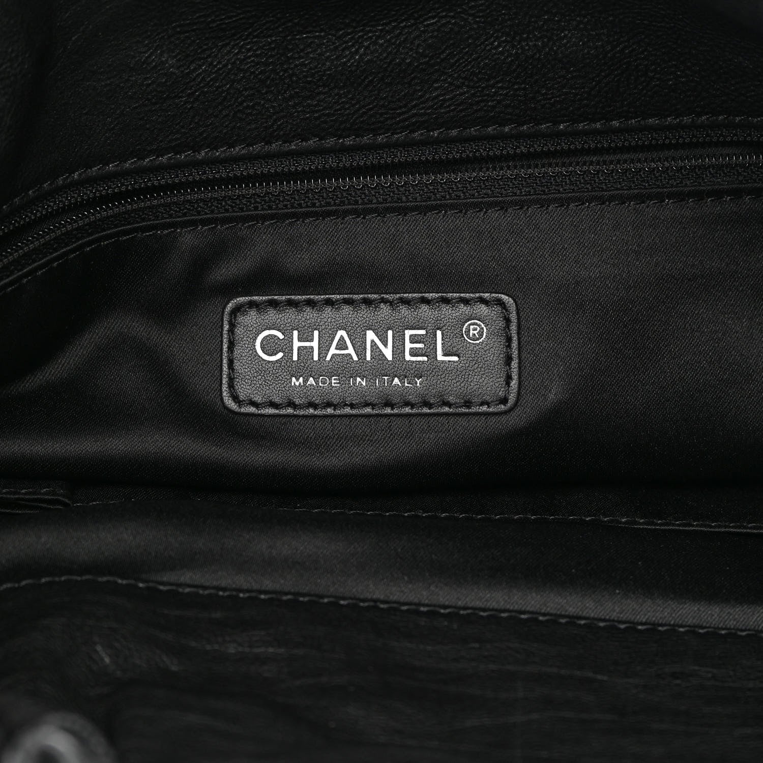 Chanel Distressed Glazed Caviar Quilted Large Elastic Tote Black 6 of 10