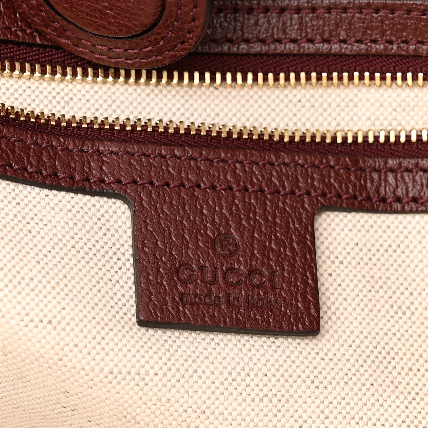 Gucci Monogram Textured Dollar Calfskin Web Medium Ophidia Shopping Tote Sahara Rubino Chardonnay 6 of 11