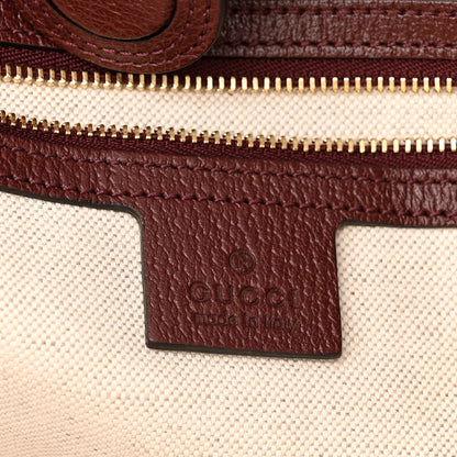 Gucci Monogram Textured Dollar Calfskin Web Medium Ophidia Shopping Tote Sahara Rubino Chardonnay 6 of 11