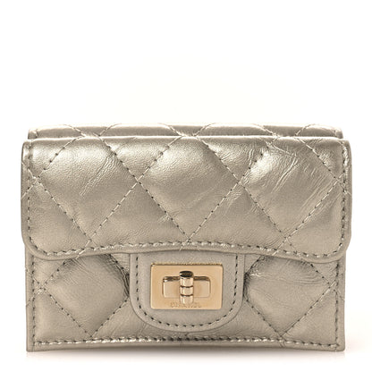 Chanel Metallic Aged Calfskin Quilted Reissue Compact Wallet Gold 1 of 9