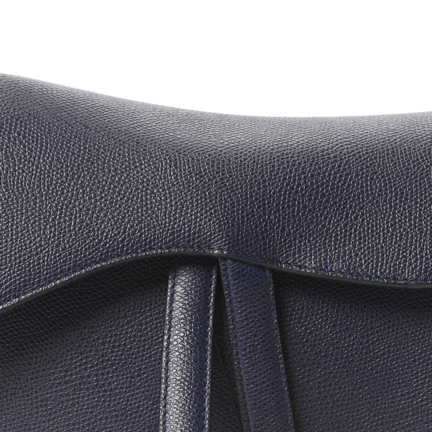 Grained Calfskin Saddle Bag Navy