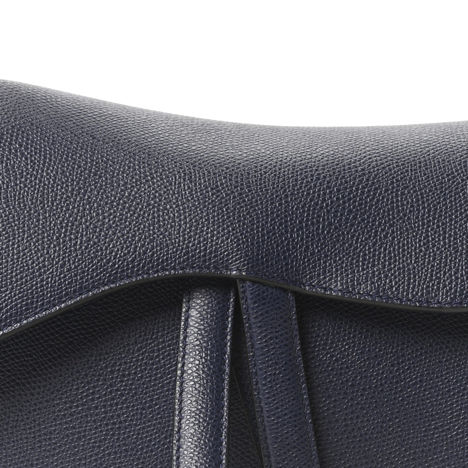 Christian Dior Grained Calfskin Saddle Bag Navy 8 of 10