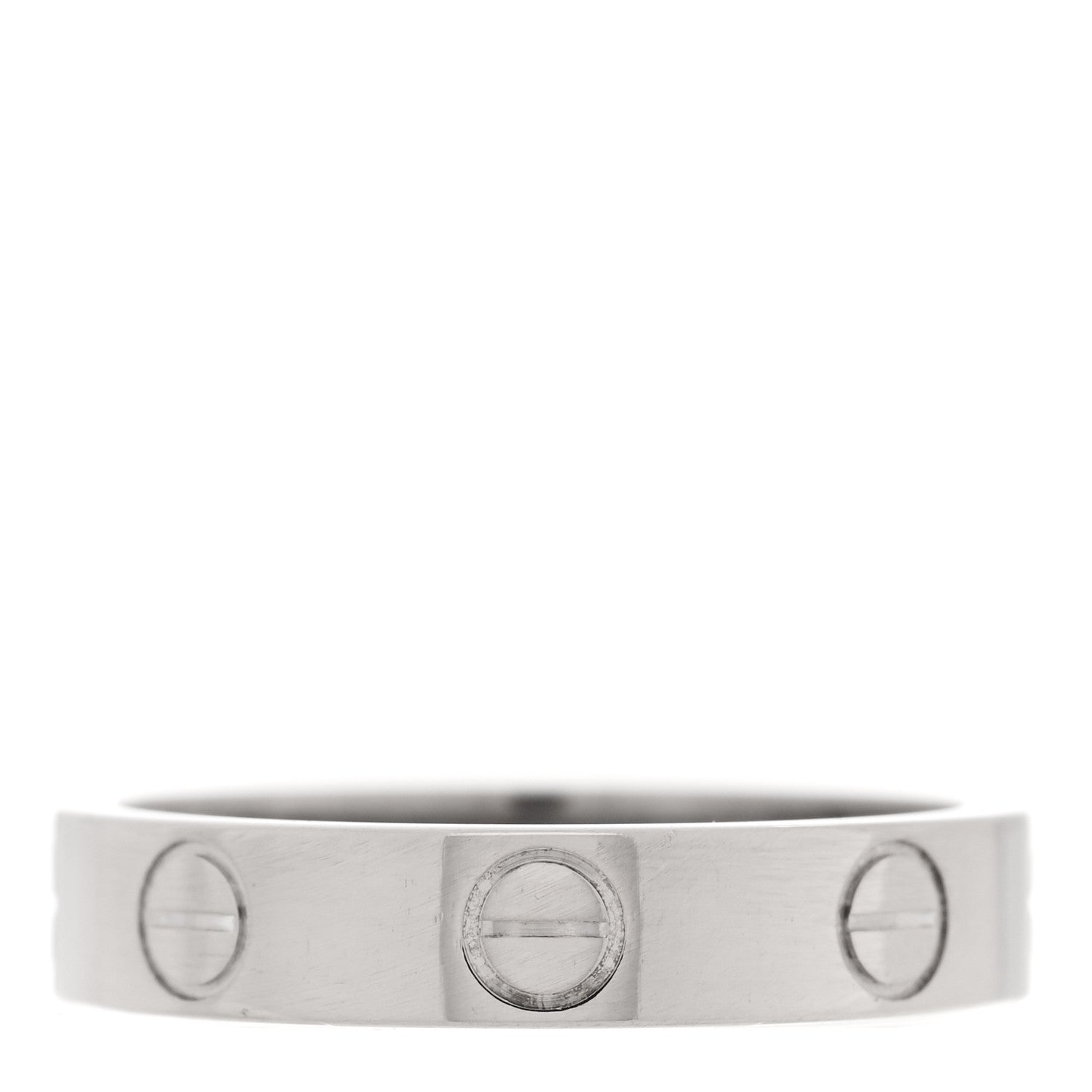 Cartier 18K White Gold 3.5mm LOVE Wedding Band Ring 48 4.5 3 of 4