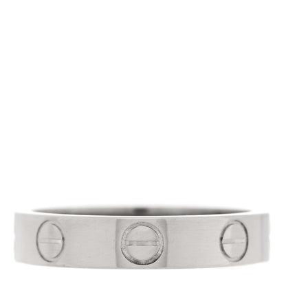Cartier 18K White Gold 3.5mm LOVE Wedding Band Ring 48 4.5 3 of 4