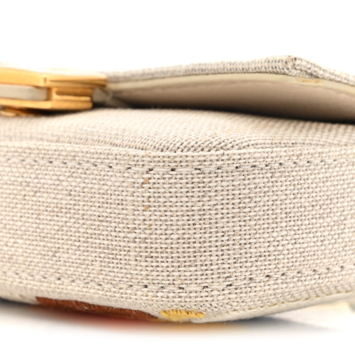 Fendi Kuban Canvas FF Embroidered Nano Baguette Charm Grezzo Multicolor 9 of 12