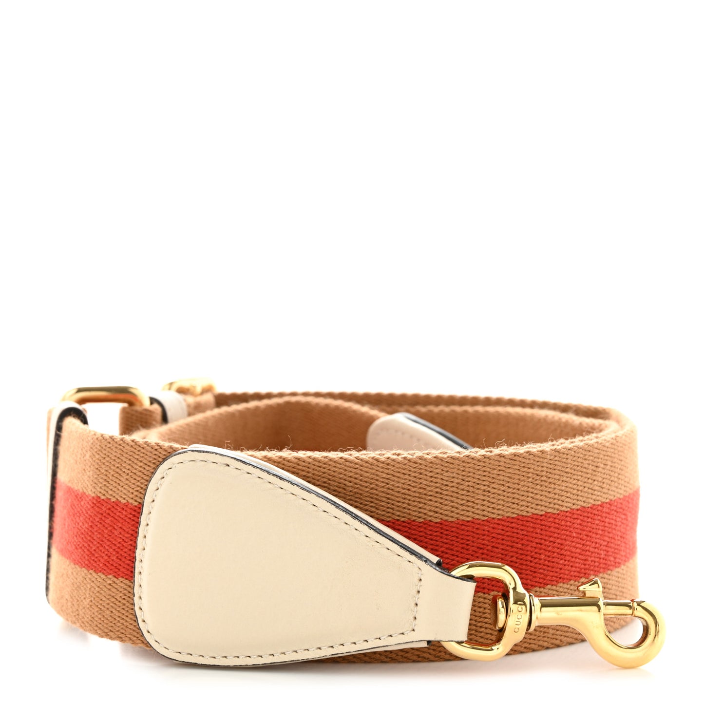 Canvas Web Shoulder Strap Brown Red White