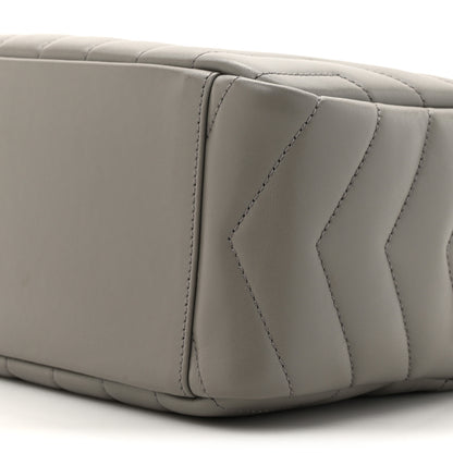 Saint Laurent Calfskin Y Quilted Monogram Small Loulou Bowling Bag Light Gray 9 of 10