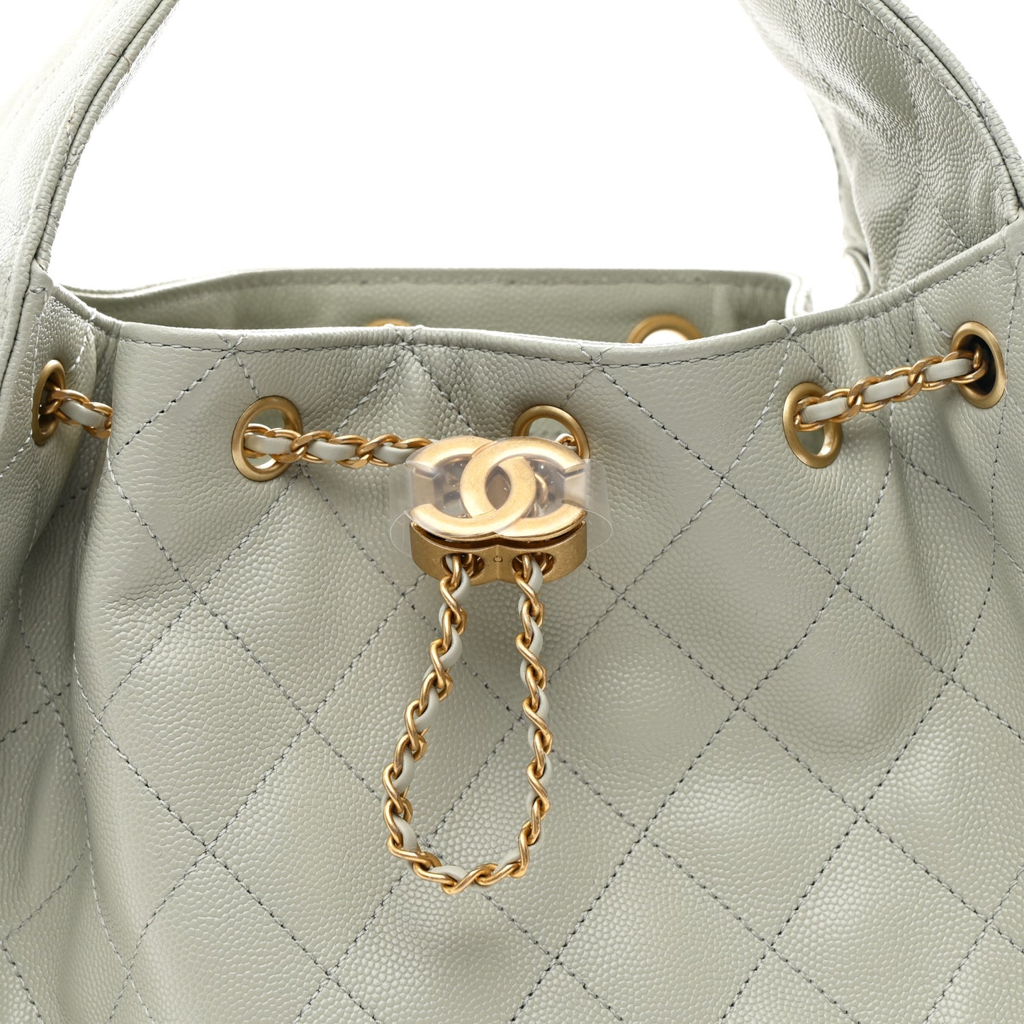Caviar Quilted Small Chanel 25 Handbag Light Green