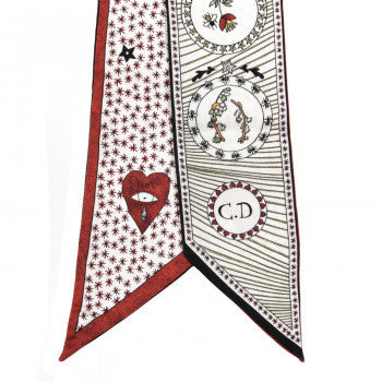 Christian Dior Silk Le Soleil Tarot Mitzah Scarf Off White 2 of 3