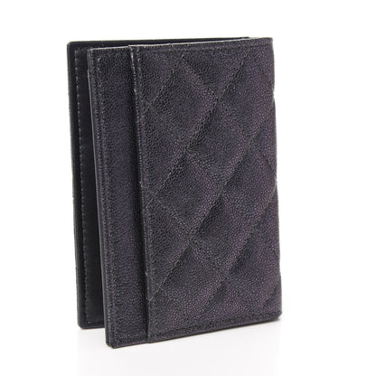 Chanel Iridescent Caviar Quilted Card Holder Wallet Black 2 of 7